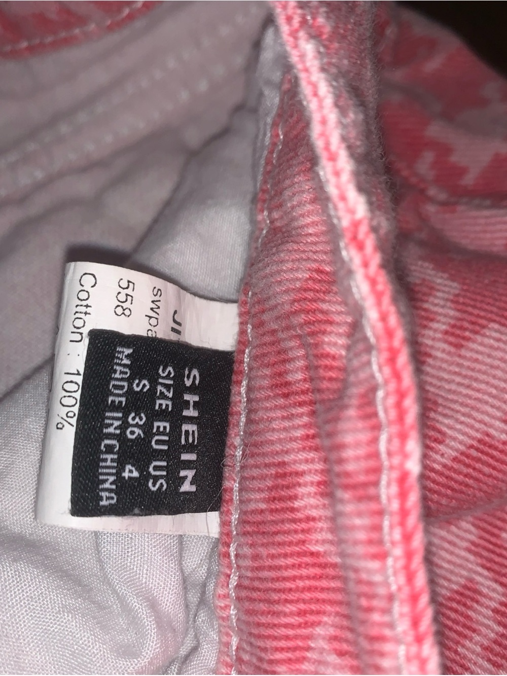 SHEIN Pink Houndstooth Wide-Leg Pants - Picture 3 of 6